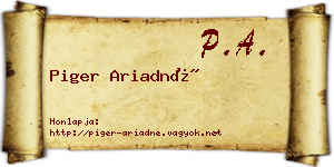 Piger Ariadné névjegykártya